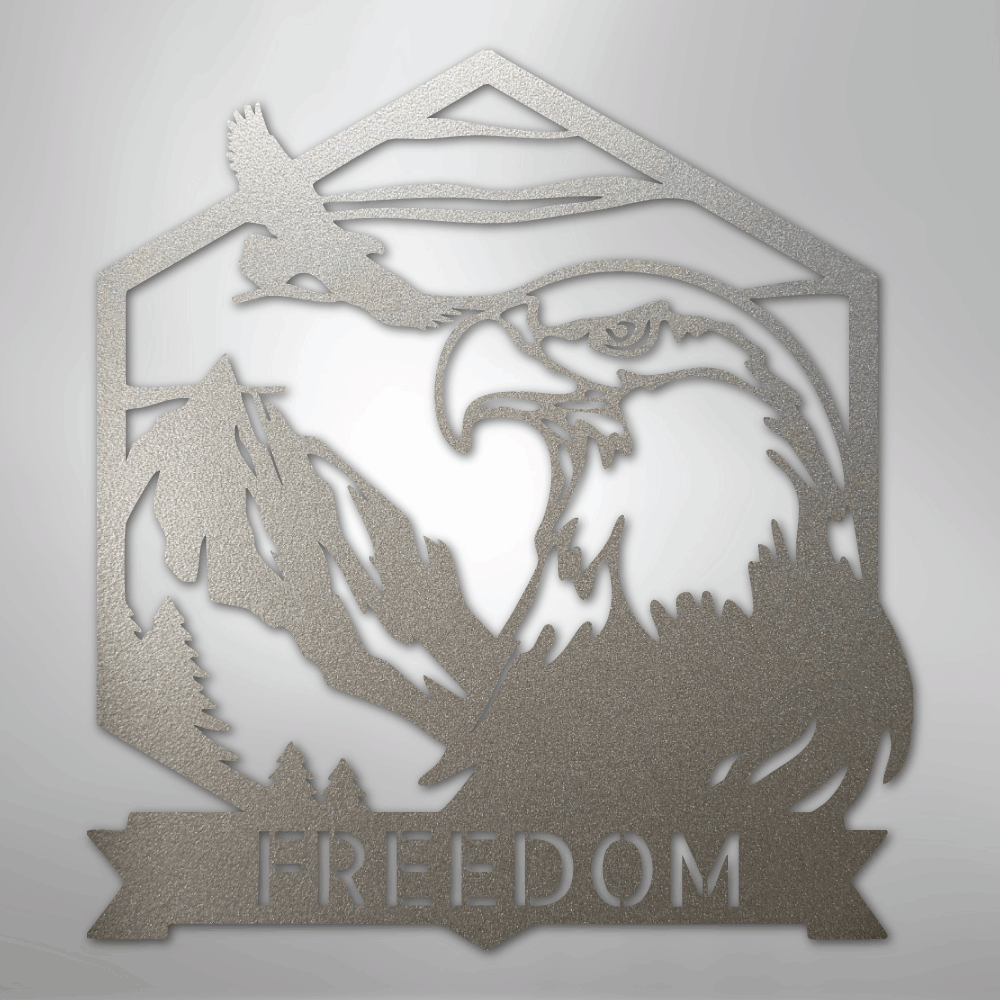 Bald Eagle Monogram - Steel Sign
