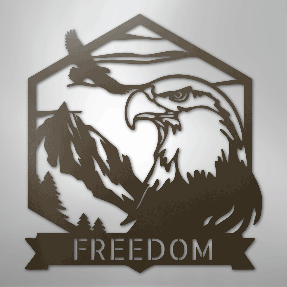 Bald Eagle Monogram - Steel Sign