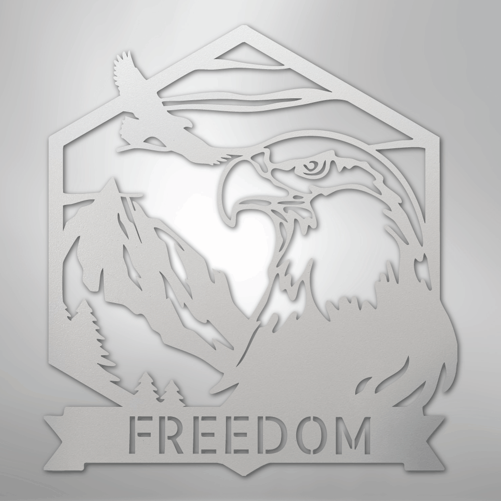 Bald Eagle Monogram - Steel Sign