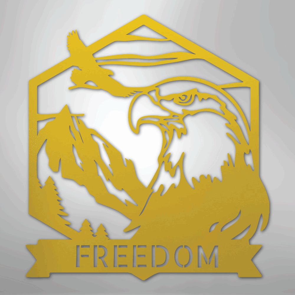 Bald Eagle Monogram - Steel Sign
