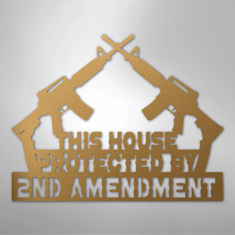 Protected by 2A - Steel Sign