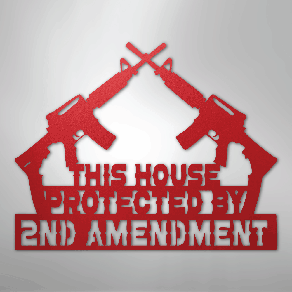 Protected by 2A - Steel Sign