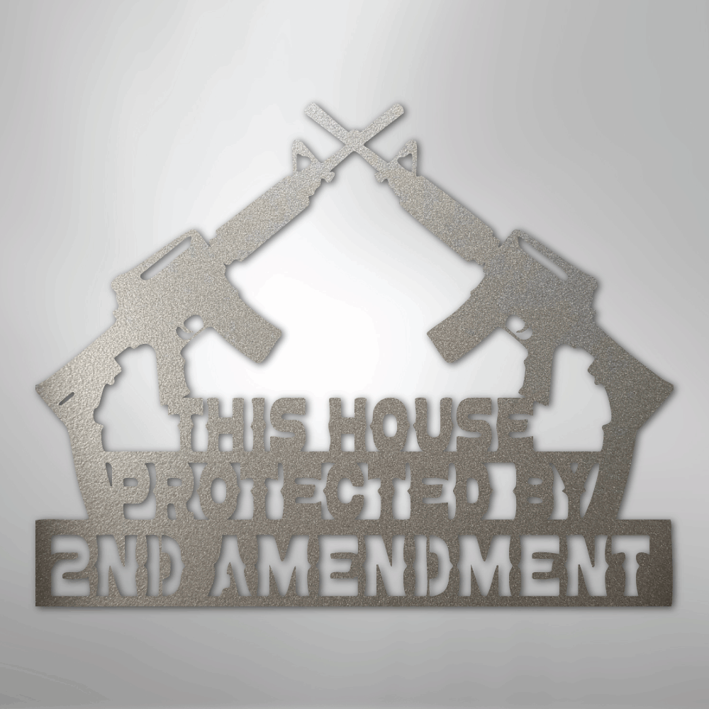 Protected by 2A - Steel Sign