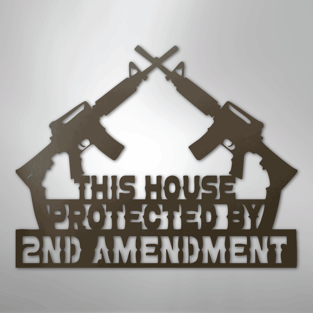 Protected by 2A - Steel Sign