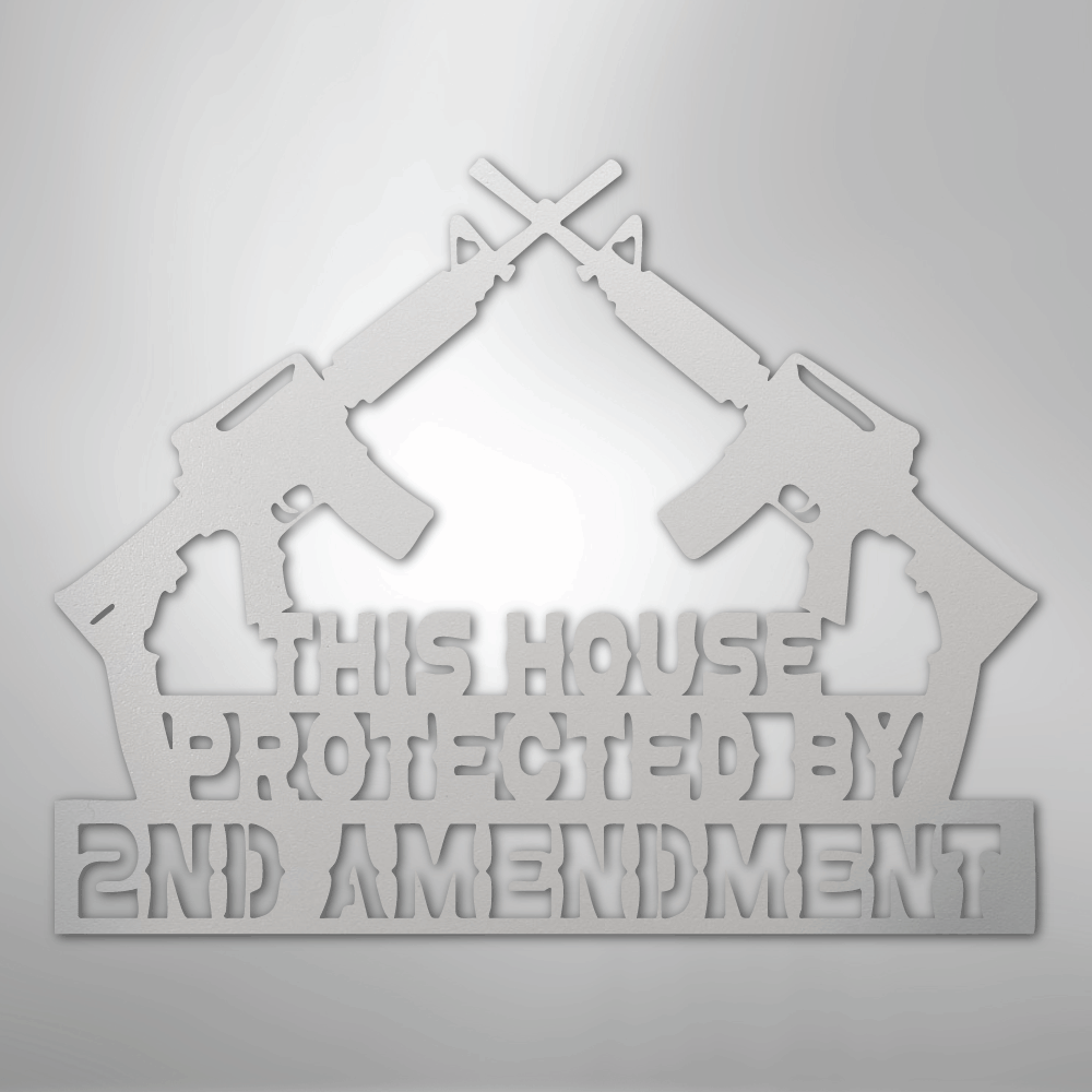 Protected by 2A - Steel Sign