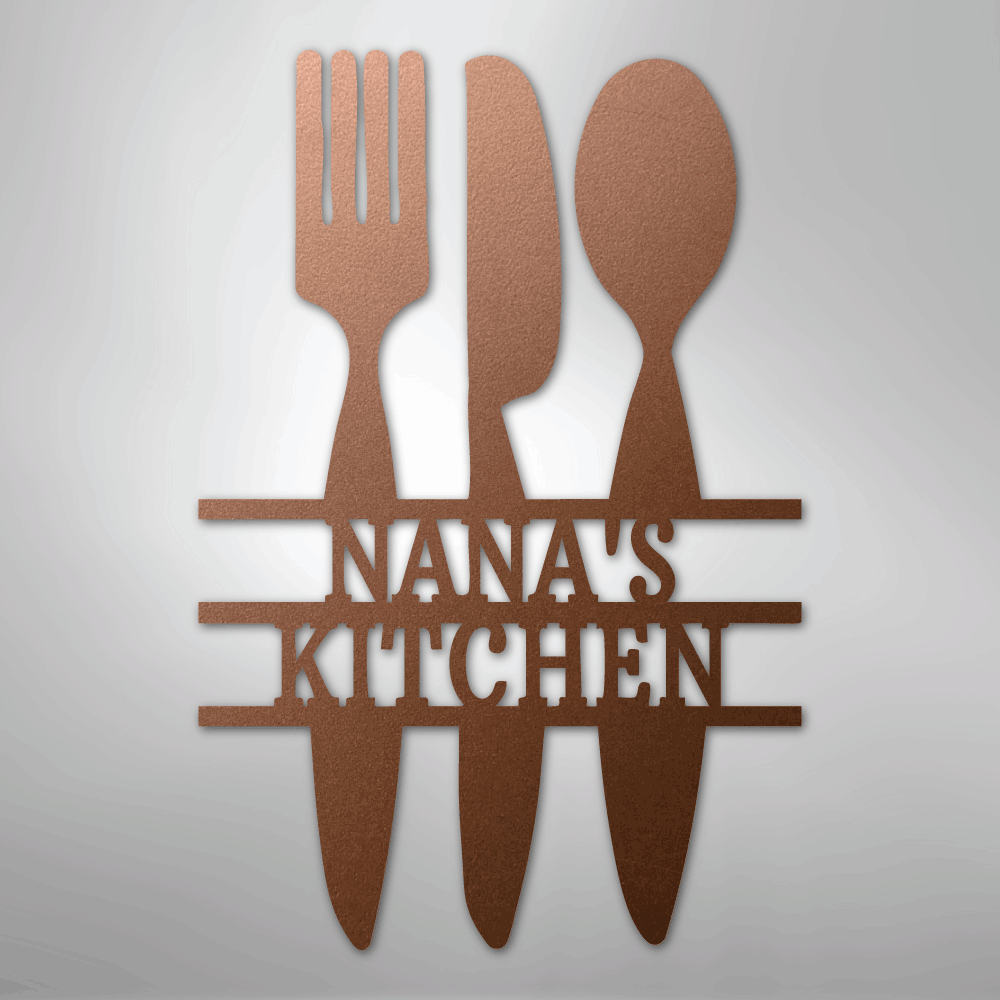 Kitchen Utensil Monogram - Steel Sign