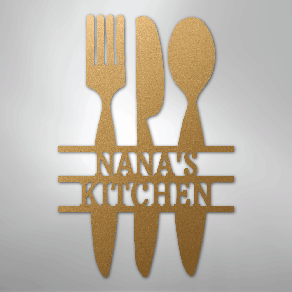 Kitchen Utensil Monogram - Steel Sign