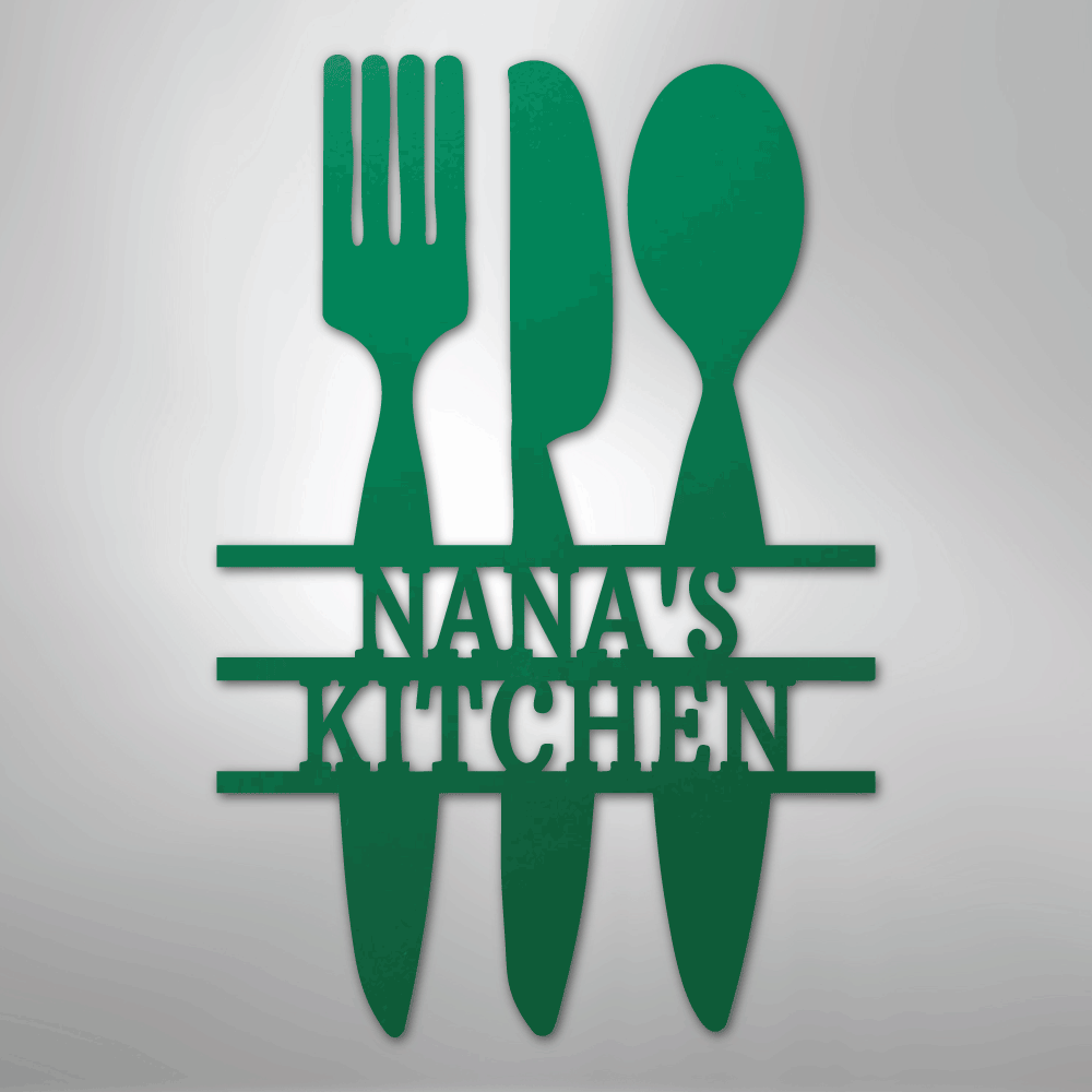 Kitchen Utensil Monogram - Steel Sign