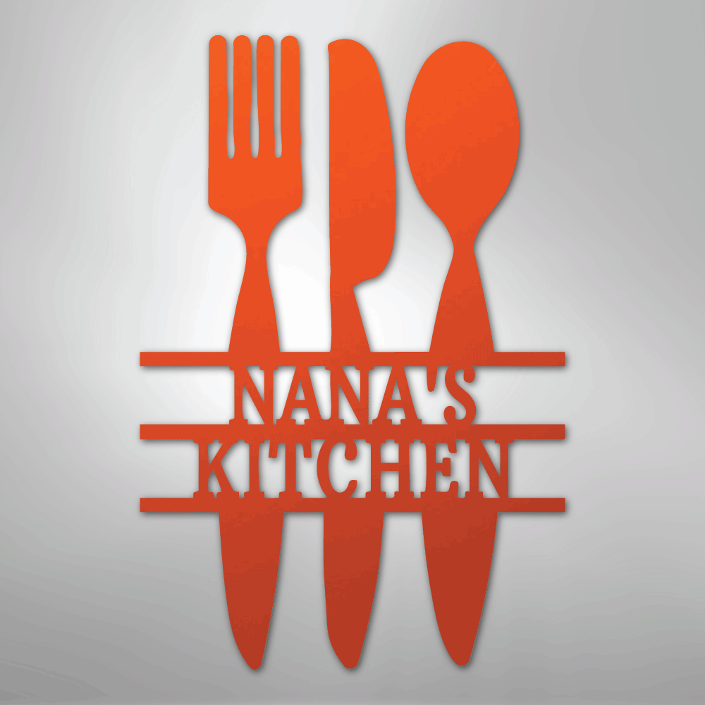 Kitchen Utensil Monogram - Steel Sign