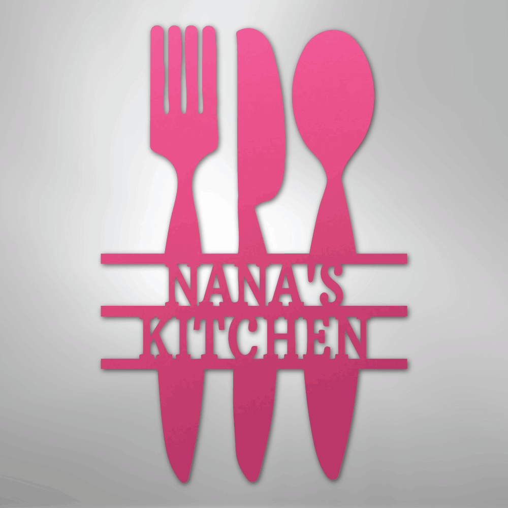 Kitchen Utensil Monogram - Steel Sign
