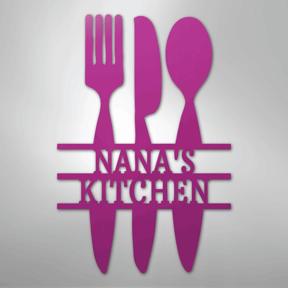 Kitchen Utensil Monogram - Steel Sign