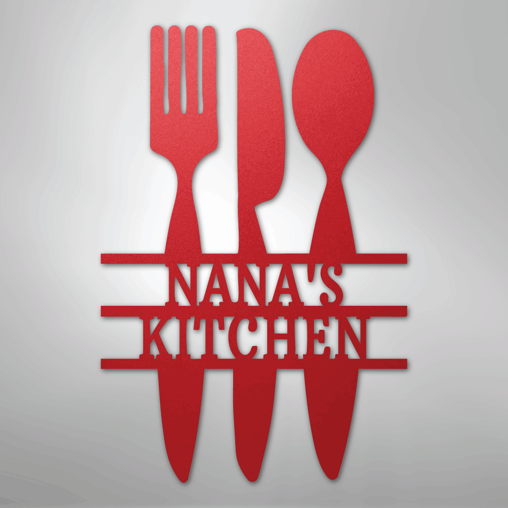 Kitchen Utensil Monogram - Steel Sign