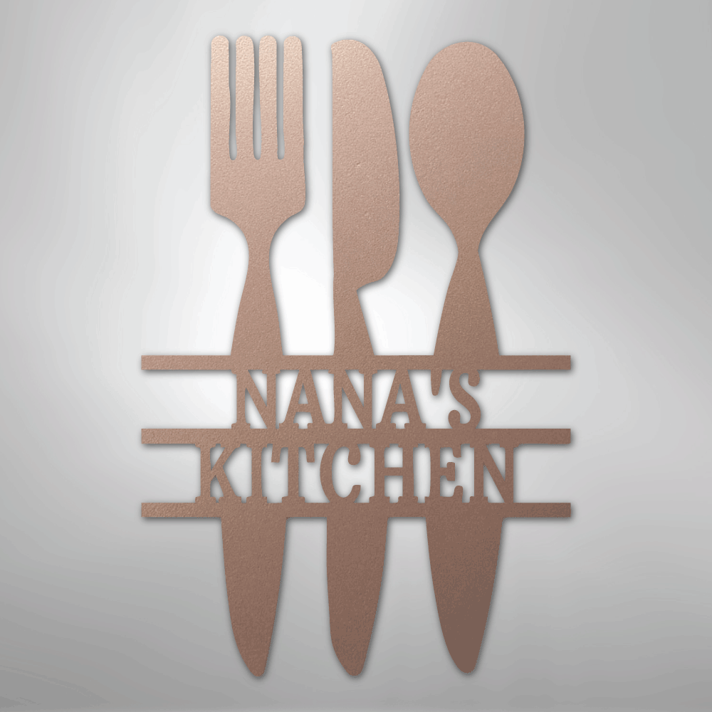 Kitchen Utensil Monogram - Steel Sign