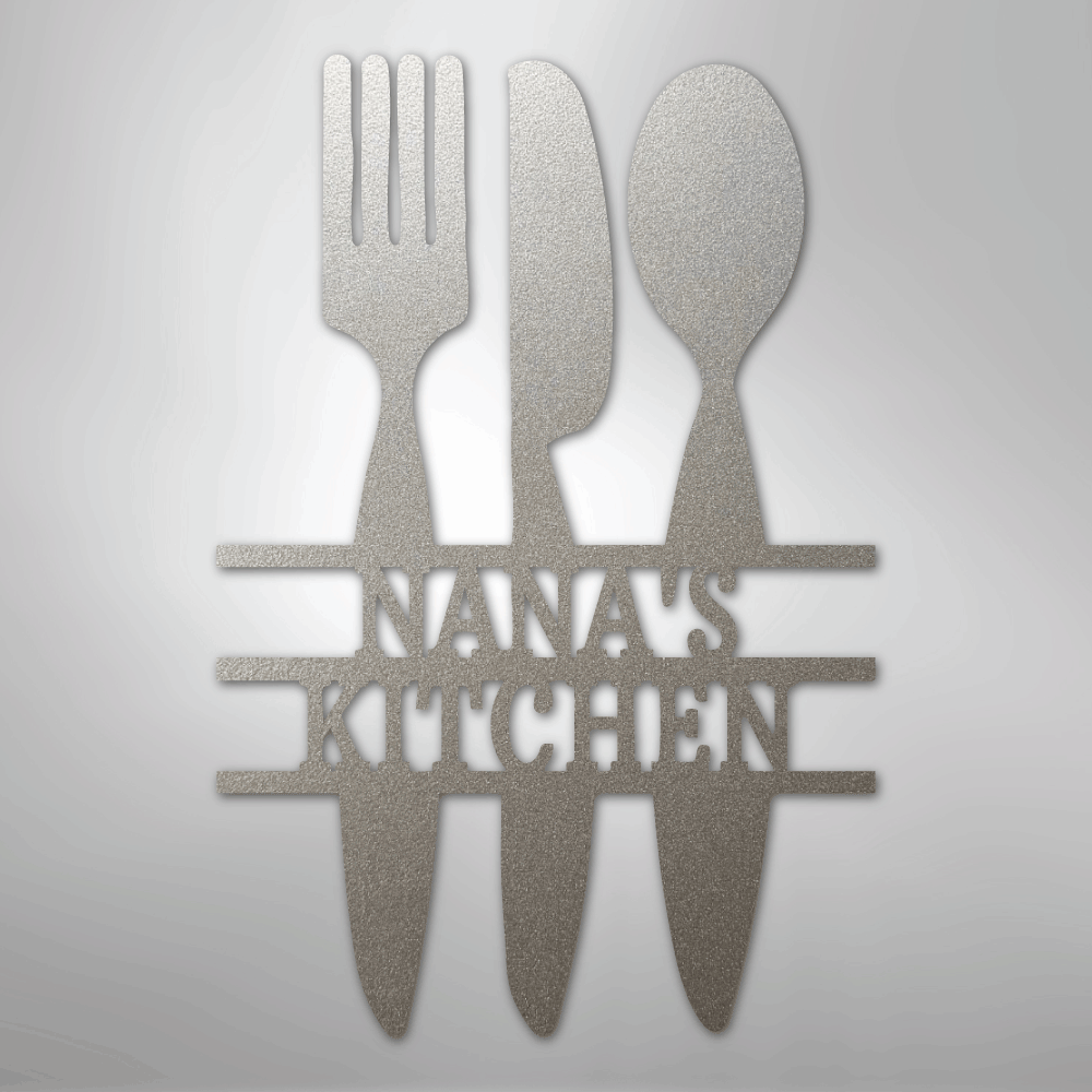Kitchen Utensil Monogram - Steel Sign