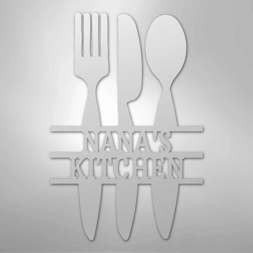 Kitchen Utensil Monogram - Steel Sign