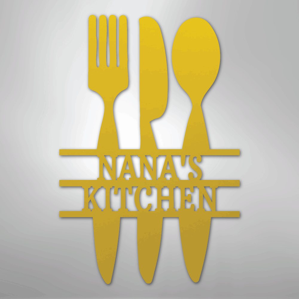 Kitchen Utensil Monogram - Steel Sign