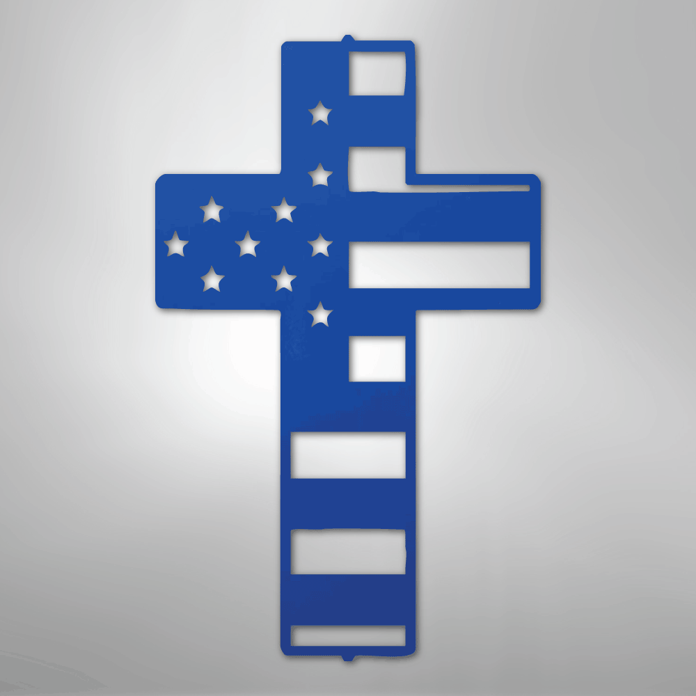 Flag Cross - Steel Sign