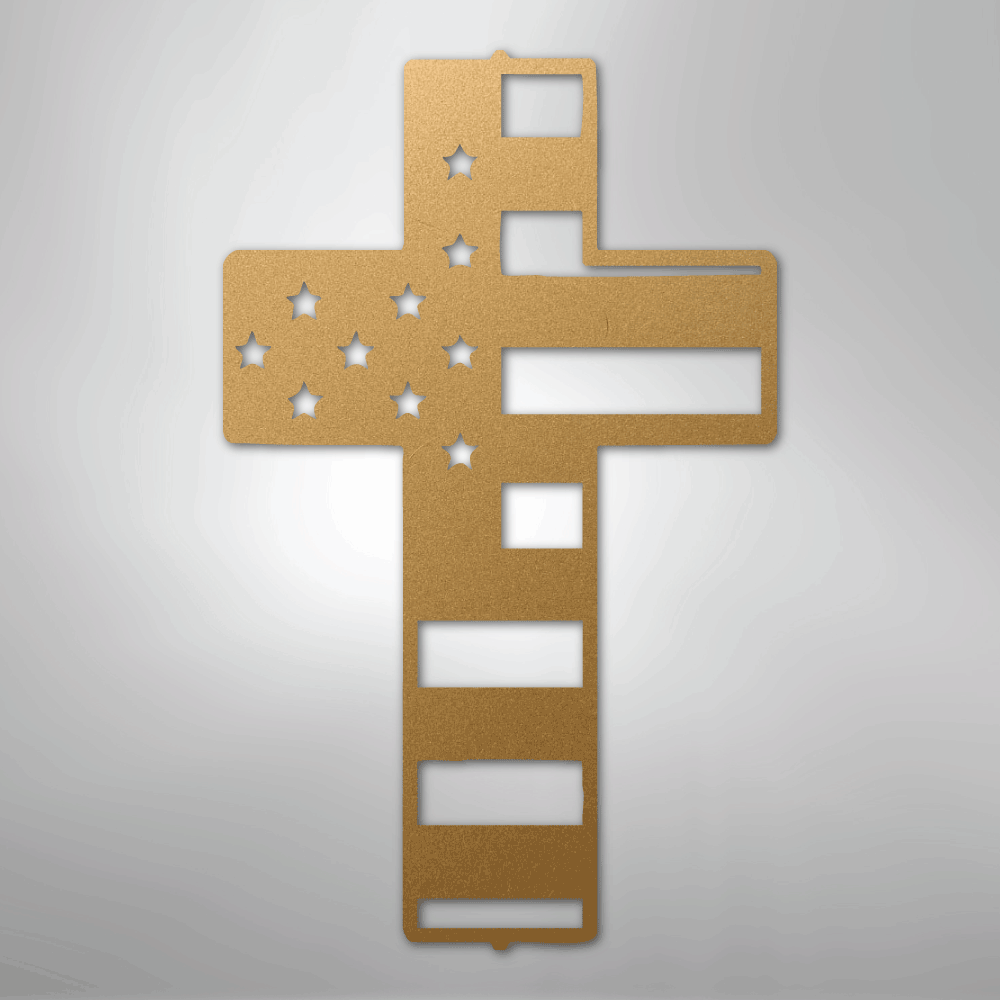 Flag Cross - Steel Sign