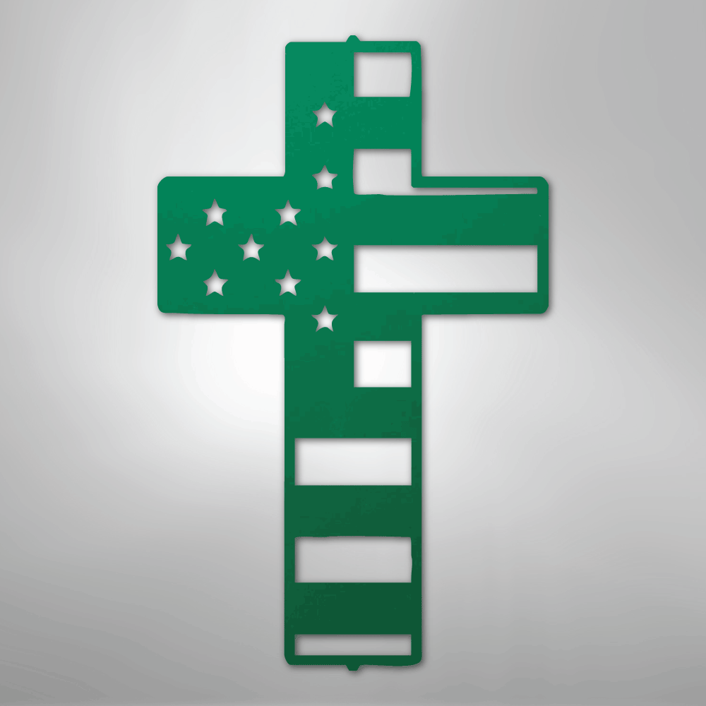 Flag Cross - Steel Sign