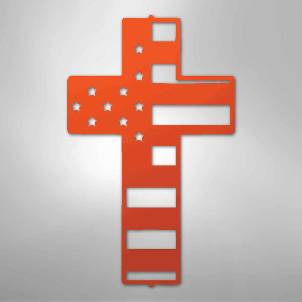 Flag Cross - Steel Sign