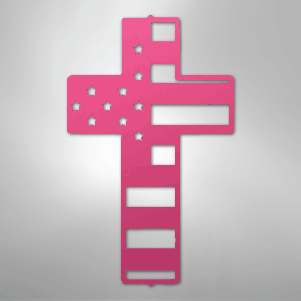 Flag Cross - Steel Sign