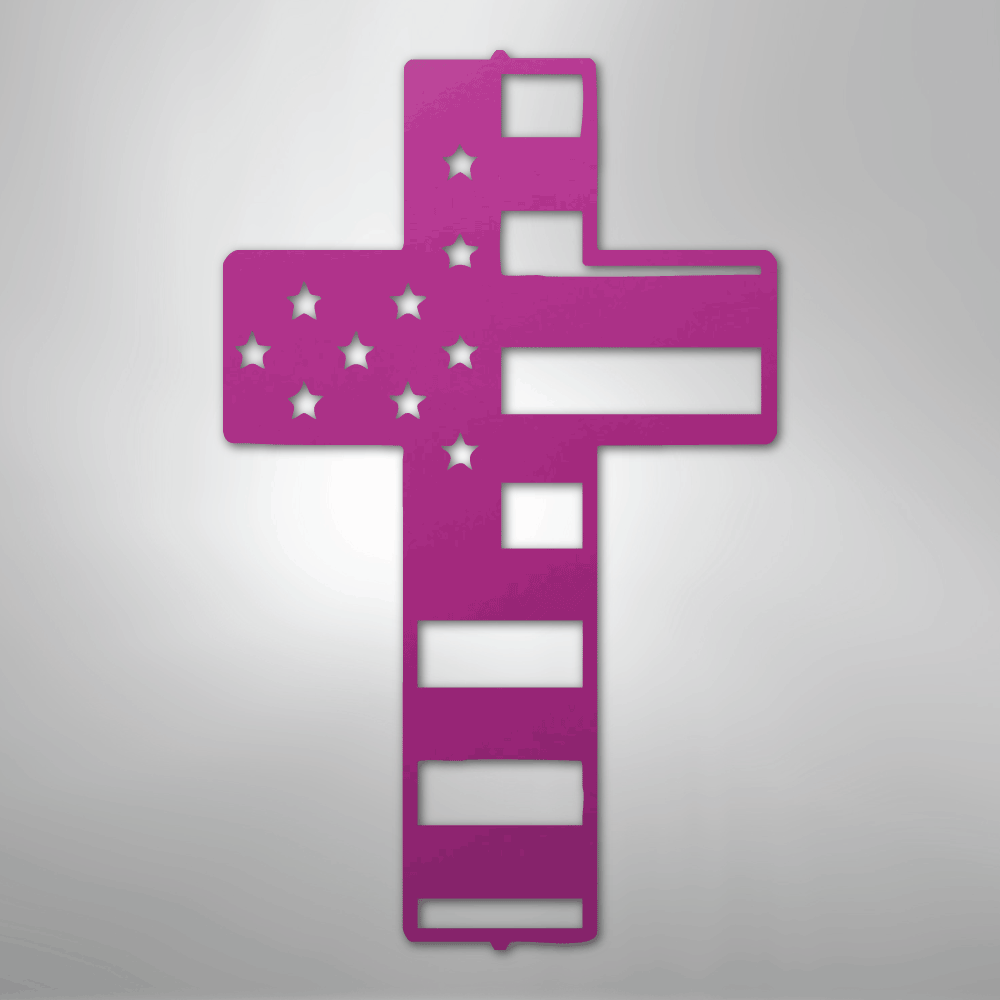 Flag Cross - Steel Sign