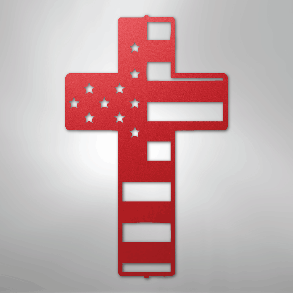 Flag Cross - Steel Sign