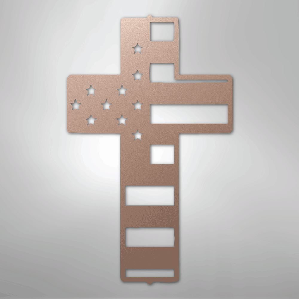 Flag Cross - Steel Sign
