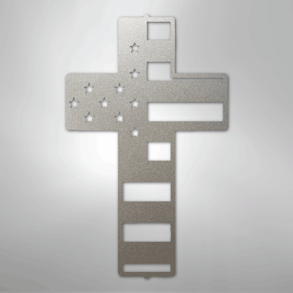 Flag Cross - Steel Sign