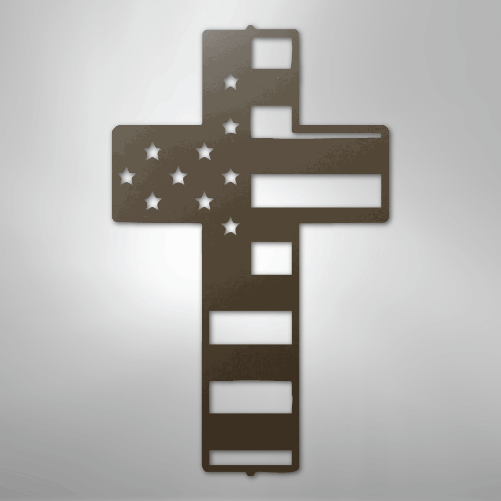 Flag Cross - Steel Sign