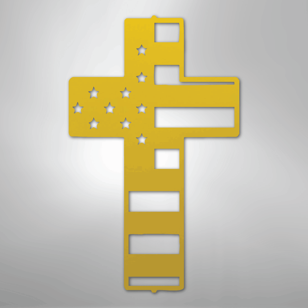 Flag Cross - Steel Sign