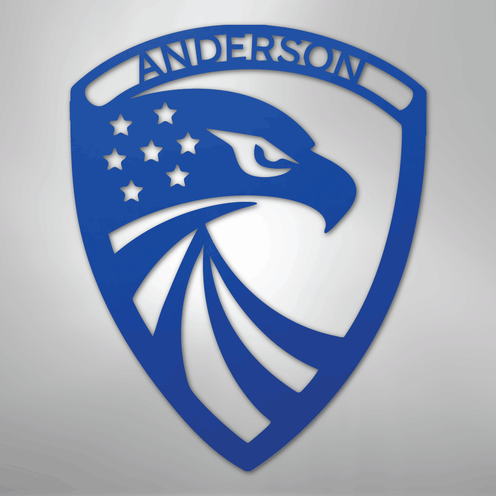 Modern Eagle Monogram - Steel Sign