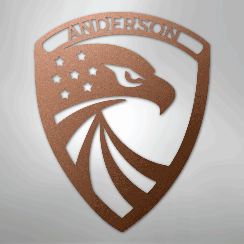 Modern Eagle Monogram - Steel Sign