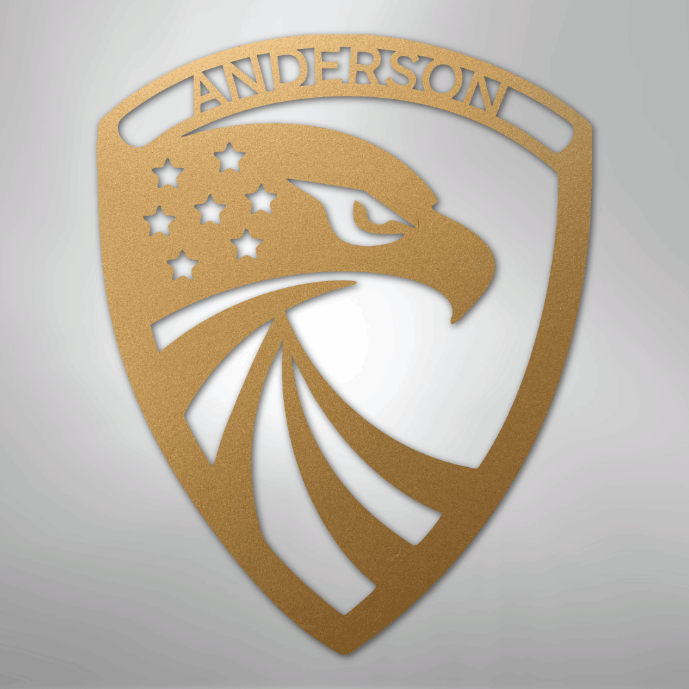 Modern Eagle Monogram - Steel Sign