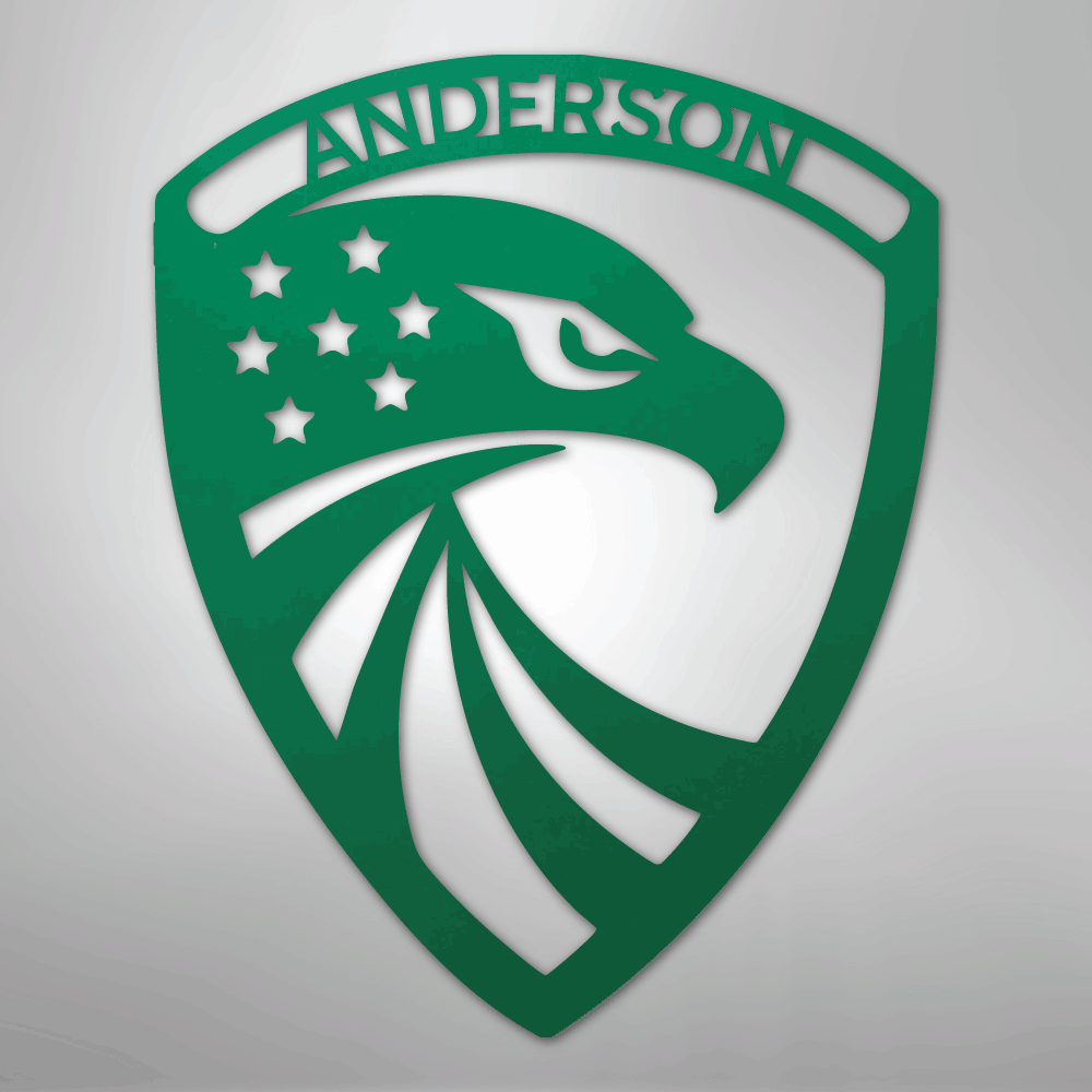 Modern Eagle Monogram - Steel Sign