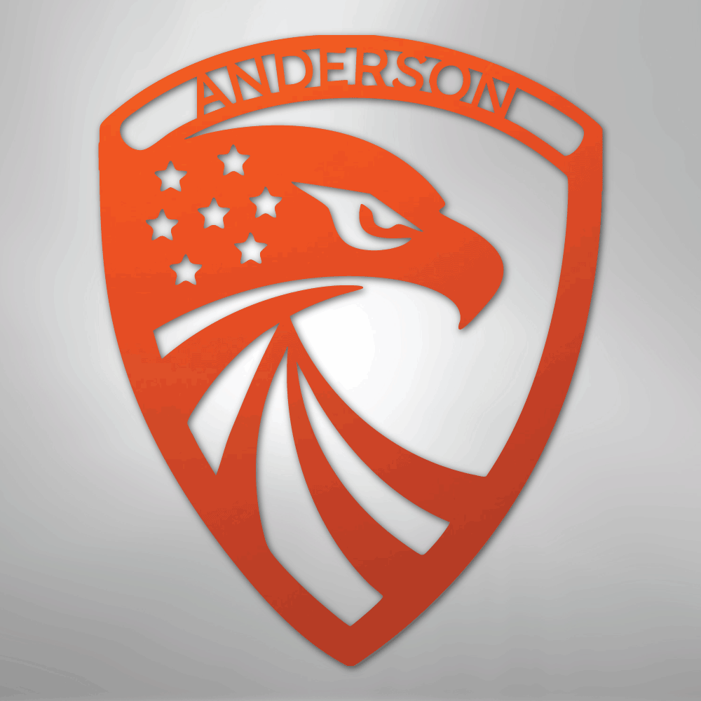 Modern Eagle Monogram - Steel Sign