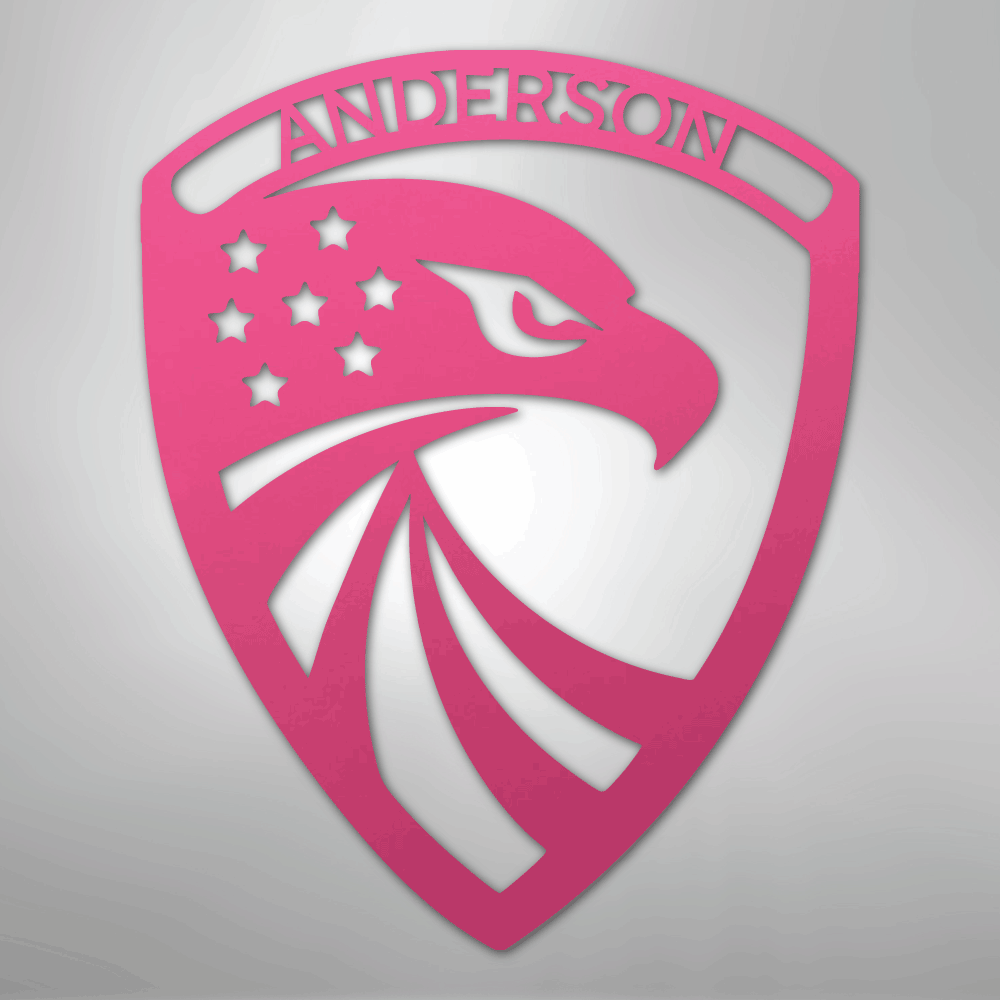 Modern Eagle Monogram - Steel Sign