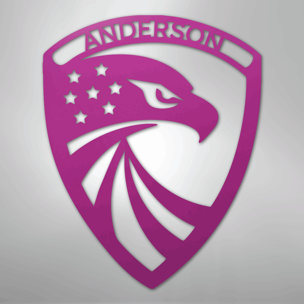 Modern Eagle Monogram - Steel Sign