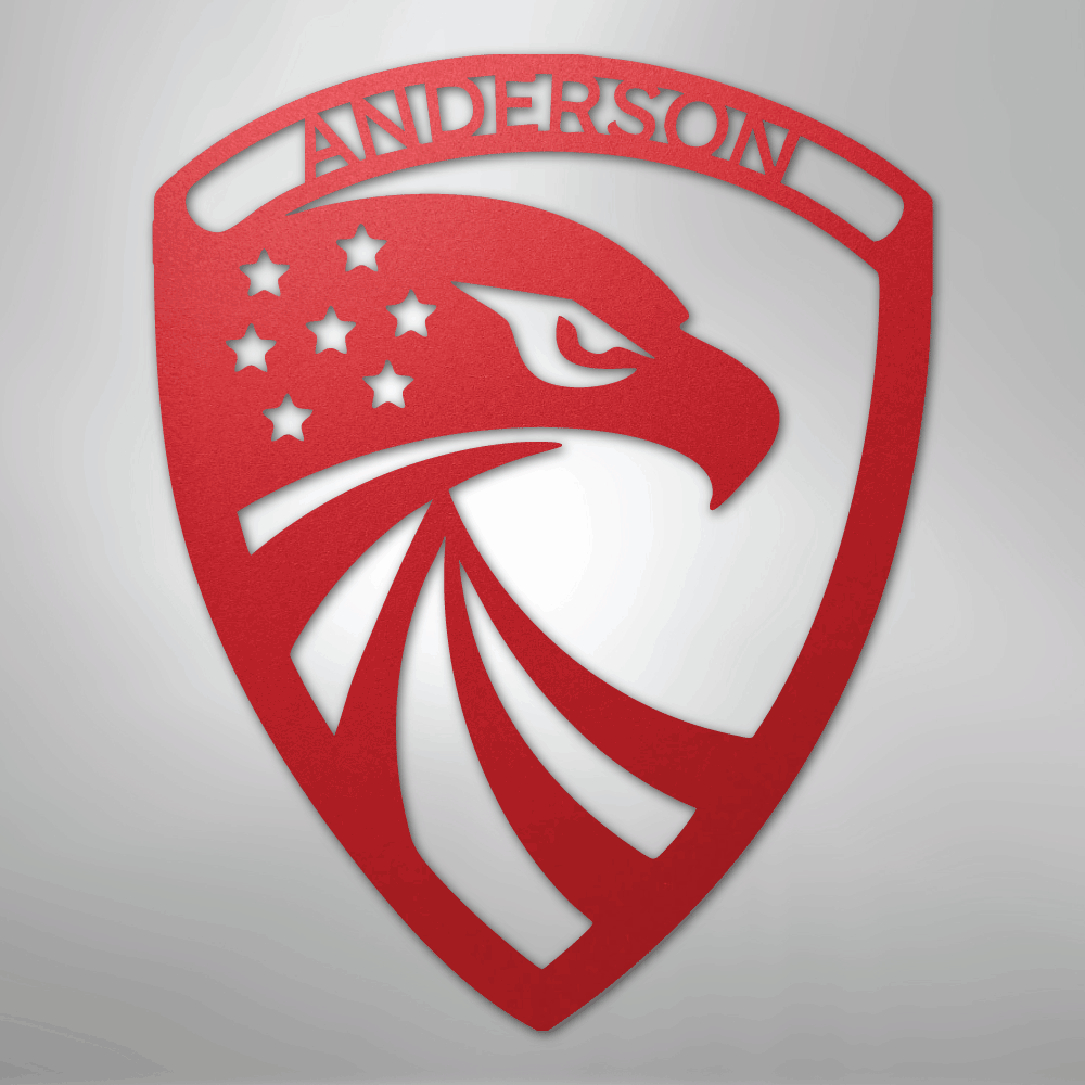 Modern Eagle Monogram - Steel Sign