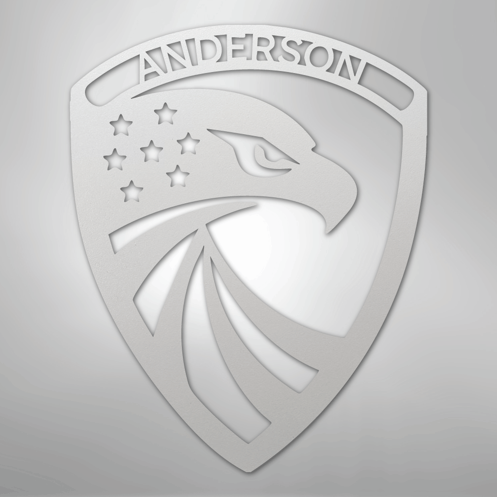 Modern Eagle Monogram - Steel Sign
