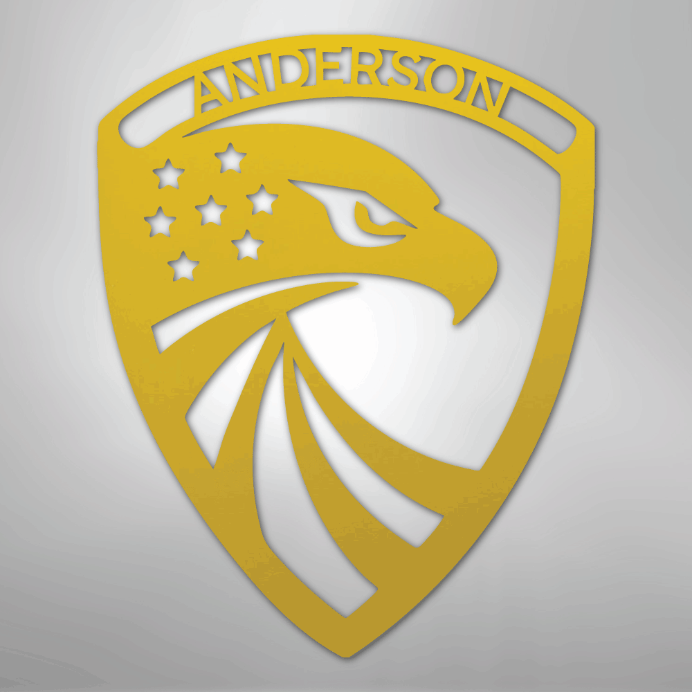 Modern Eagle Monogram - Steel Sign
