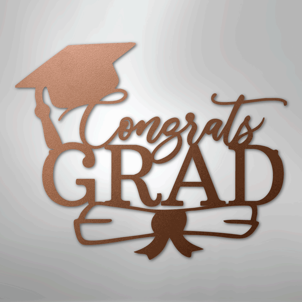 Congrats Grad Cap - Steel Sign