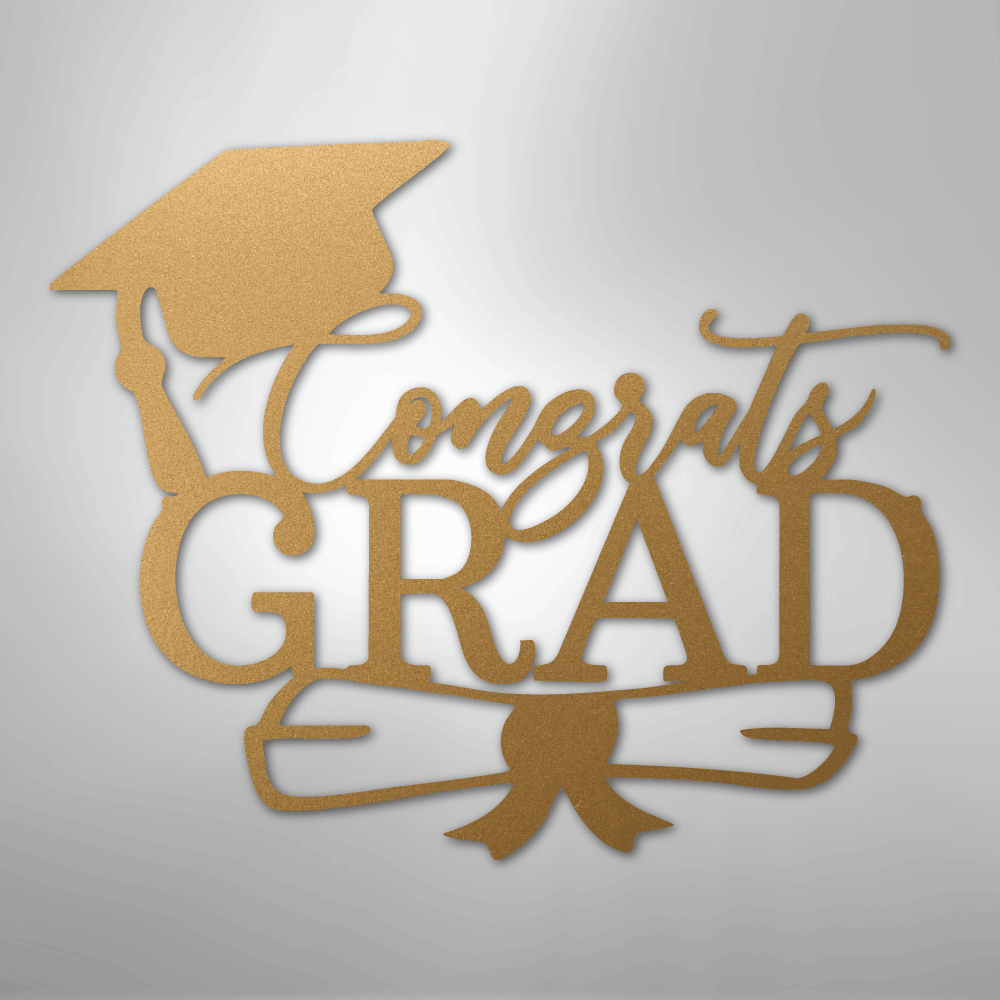 Congrats Grad Cap - Steel Sign