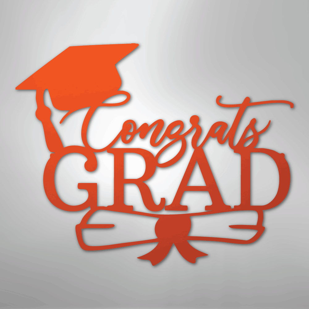 Congrats Grad Cap - Steel Sign