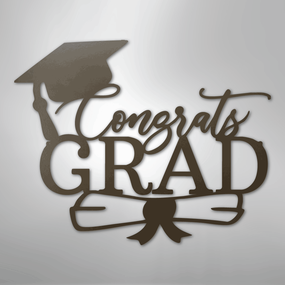 Congrats Grad Cap - Steel Sign