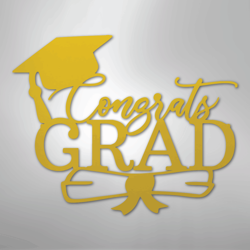Congrats Grad Cap - Steel Sign