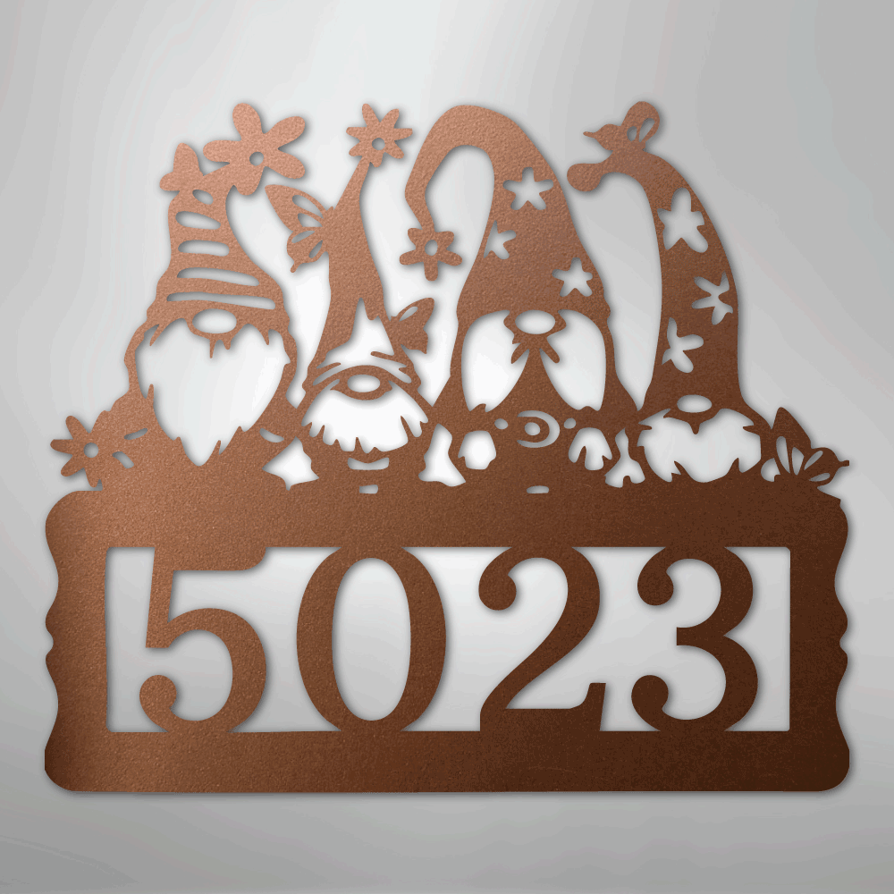 Gnome Address Sign - Steel Sign