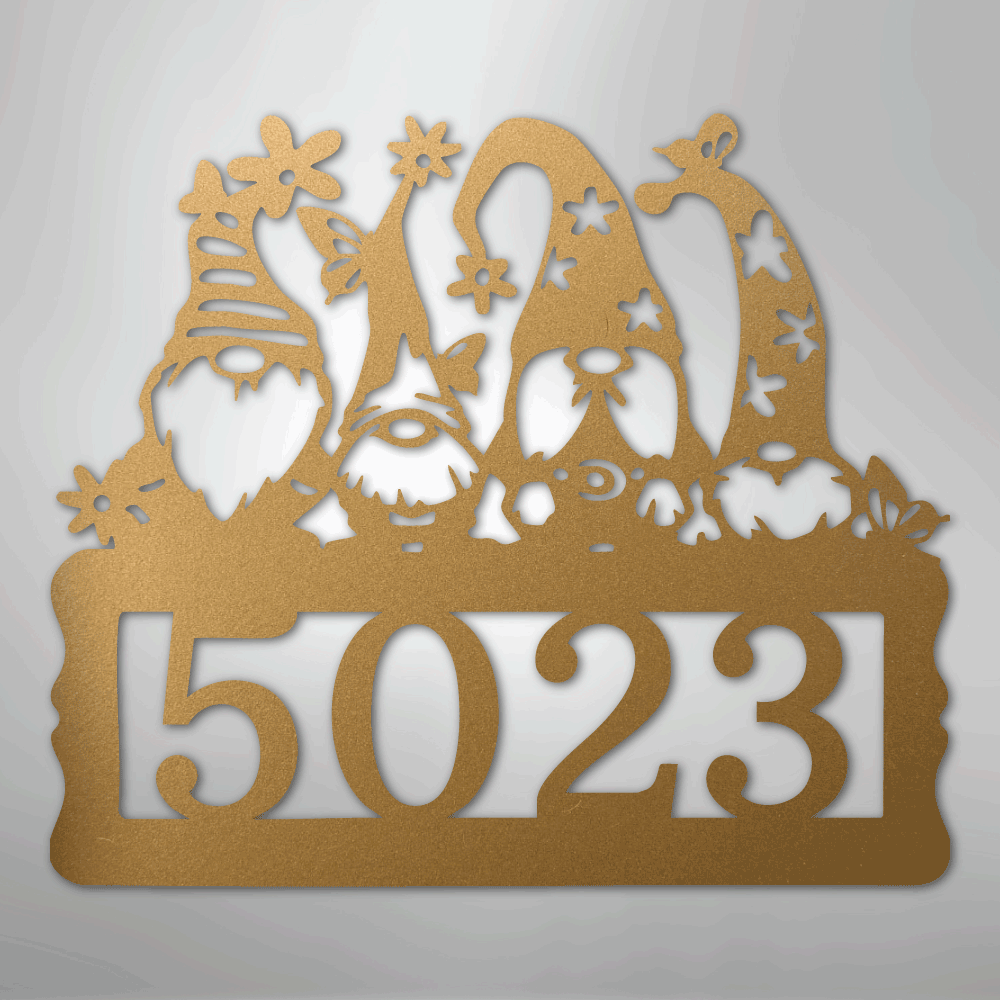 Gnome Address Sign - Steel Sign