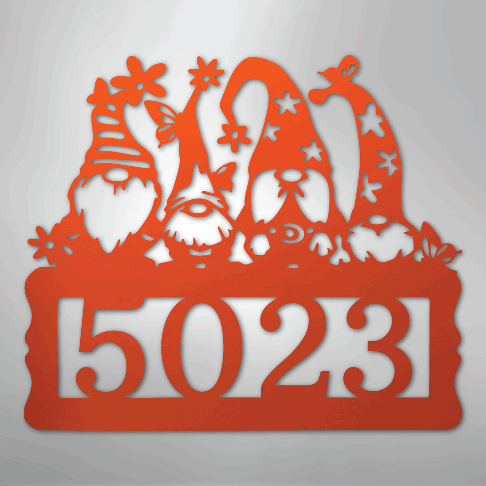 Gnome Address Sign - Steel Sign