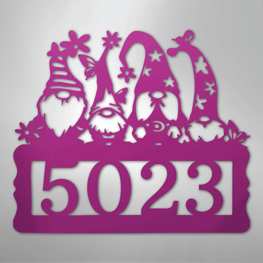 Gnome Address Sign - Steel Sign